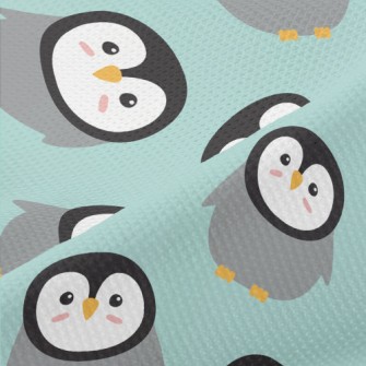 Cartoon Penguin Pattern Piqué