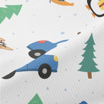 Celebrating Christmas Animals Piqué