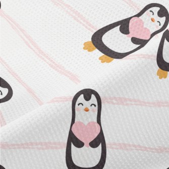 Cute Penguin Holding Heart Piqué