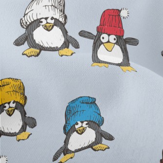 Funny Hand Drawn Penguin Lightweight Performance Linen