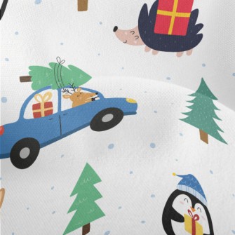 Celebrating Christmas Animals Lightweight Performance Linen