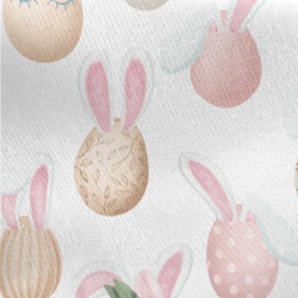 Elegant Rabbit Ears Easter Egg Jersey Backed Fleece