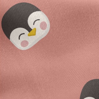 Cute Smiling Penguin Jersey Backed Fleece