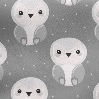 Gray Penguin Baby Jersey Backed Fleece