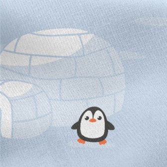Igloo And Cute Penguins Jersey Backed Fleece