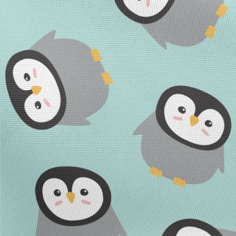 Cartoon Penguin Pattern Pongee