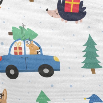 Celebrating Christmas Animals Pongee