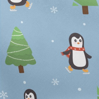 Penguins Skating In The Snow Pongee