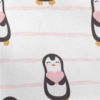 Cute Penguin Holding Heart Pongee