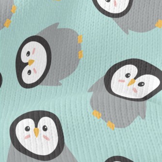Cartoon Penguin Pattern Stretch Jersey