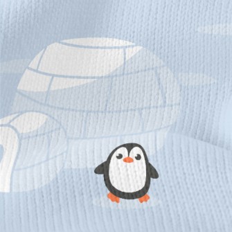 Igloo And Cute Penguins Stretch Jersey