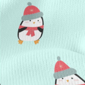 Cartoon Penguin In Winter Clot Stretch Jersey