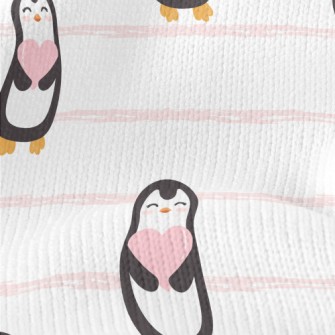 Cute Penguin Holding Heart Stretch Jersey