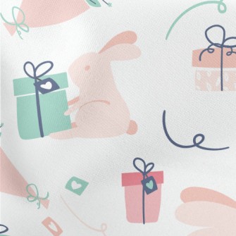 Cute Gift Rabbit Lightweight Cotton Poplin