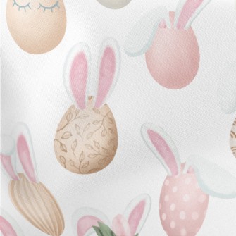 Elegant Rabbit Ears Easter Egg Lightweight Cotton Poplin
