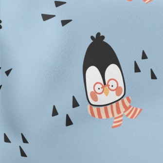 Smart Cartoon Penguin Lightweight Cotton Poplin