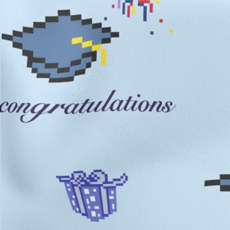 Pixel Style Graduation Cap Lightweight Cotton Poplin