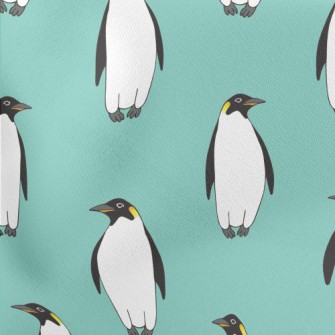 Hand Drawn Emperor Penguin Lightweight Cotton Poplin