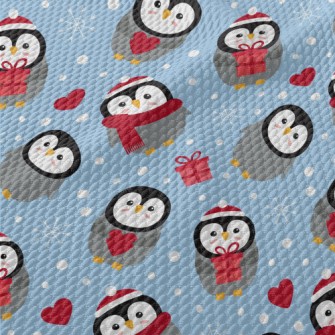 Happy Christmas Penguin Birdseye Piqué
