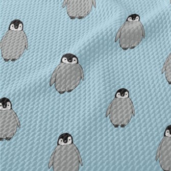 Hand Drawn Antarctic Penguin Birdseye Piqué