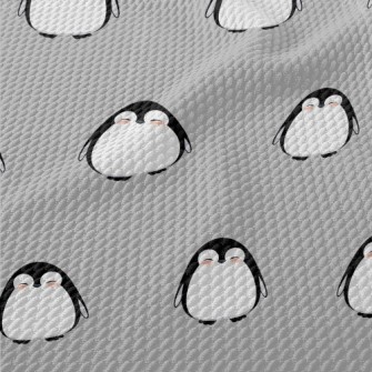 Cute Smiling Penguin Birdseye Piqué