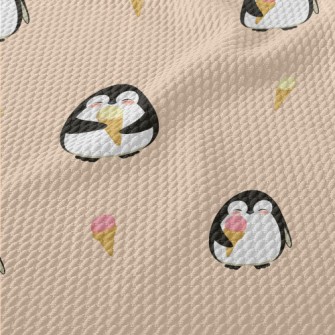 Cute Penguin Eating Ice Cream  Birdseye Piqué