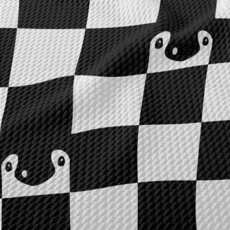 Black And White Plaid Penguin Birdseye Piqué