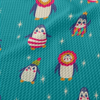 Colorful Penguin Dress Up Birdseye Piqué