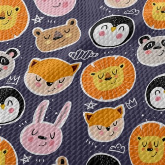 Happy Animal Doodles Birdseye Piqué