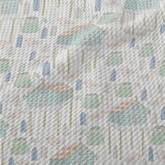 Hand Drawn Happy Farm Birdseye Piqué