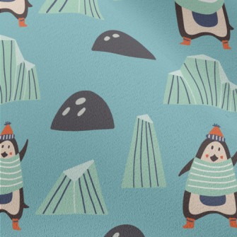 Cartoon Penguin With Ice Floe Chiffon