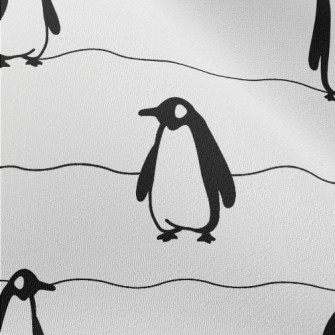 Simple Black And White Penguin Chiffon