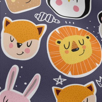 Happy Animal Doodles Chiffon