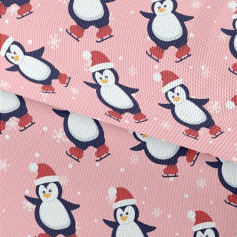 Christmas Skating Penguin Waterproof Oxford