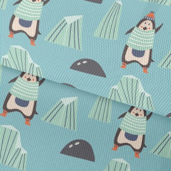 Cartoon Penguin With Ice Floe Waterproof Oxford