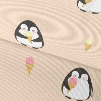 Cute Penguin Eating Ice Cream  Waterproof Oxford