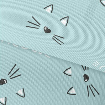 Hand Drawn Cute Cat Face Waterproof Oxford