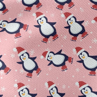 Christmas Skating Penguin Waterproof Canvas