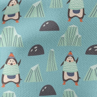 Cartoon Penguin With Ice Floe Waterproof Canvas