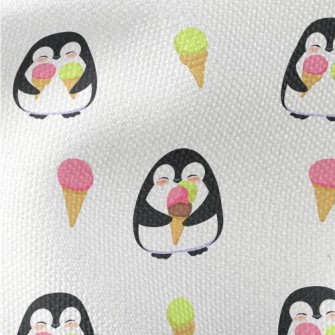 Penguin Eating Tricolor Cone Waterproof Canvas