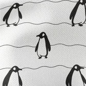 Simple Black And White Penguin Waterproof Canvas