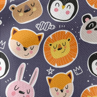 Happy Animal Doodles Waterproof Canvas