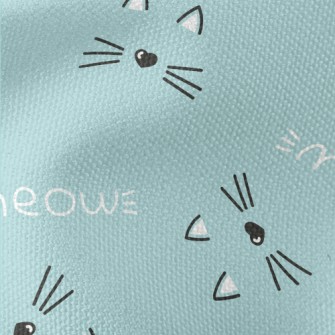Hand Drawn Cute Cat Face Waterproof Canvas