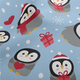 Happy Christmas Penguin Athletic Mesh Flat Back