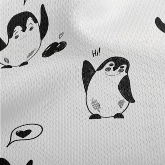 Hand Drawn Black And White Pen Athletic Mesh Flat Back