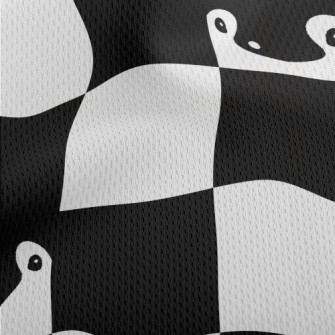 Black And White Plaid Penguin Athletic Mesh Flat Back