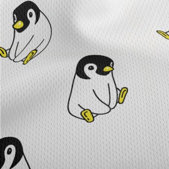 Cute Sitting Penguin Athletic Mesh Flat Back