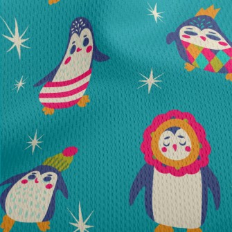 Colorful Penguin Dress Up Athletic Mesh Flat Back