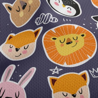 Happy Animal Doodles Athletic Mesh Flat Back