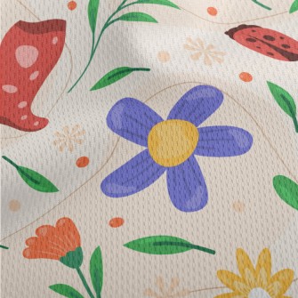Cartoon Spring Garden Athletic Mesh Flat Back